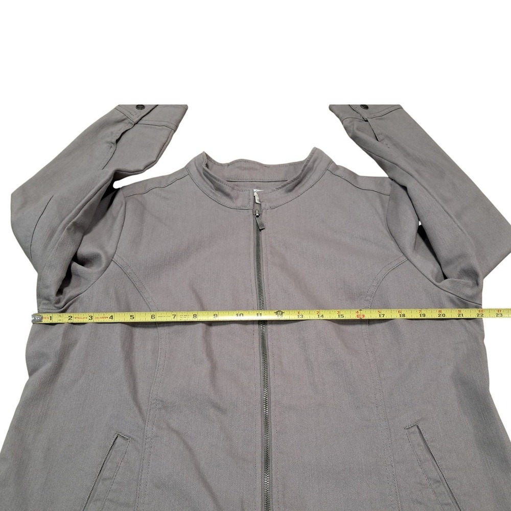 Liz Claiborne Womens Gray Full Zip Jacket Size L Collar Neck Pockets - Picture 3 of 9